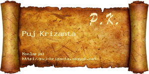 Puj Krizanta névjegykártya